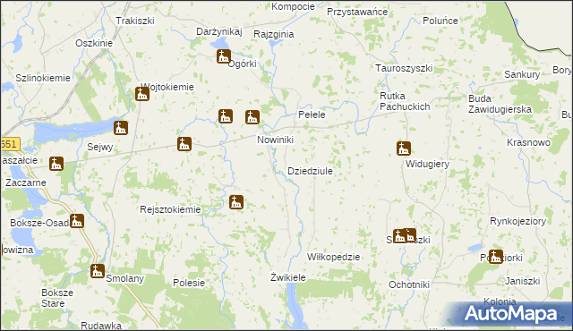 mapa Dziedziule, Dziedziule na mapie Targeo