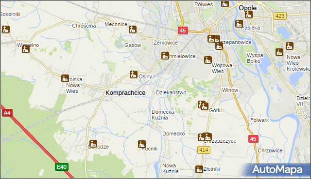 mapa Dziekaństwo, Dziekaństwo na mapie Targeo