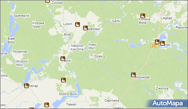 mapa Dziekcz, Dziekcz na mapie Targeo