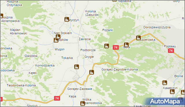 mapa Dzielce, Dzielce na mapie Targeo