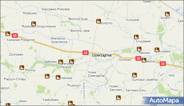 mapa Dzierzążnia, Dzierzążnia na mapie Targeo