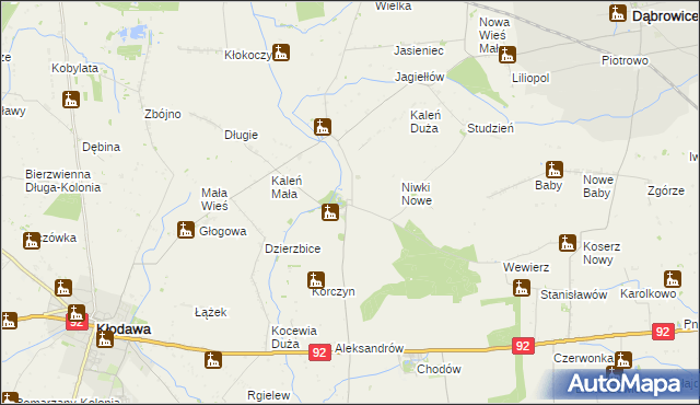 mapa Dzierzbice Osada, Dzierzbice Osada na mapie Targeo