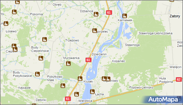 mapa Dzierżenin, Dzierżenin na mapie Targeo