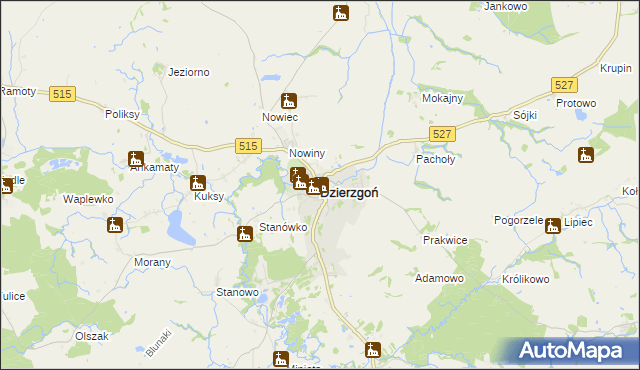 mapa Dzierzgoń, Dzierzgoń na mapie Targeo