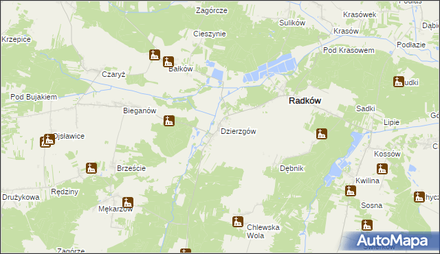 mapa Dzierzgów gmina Radków, Dzierzgów gmina Radków na mapie Targeo