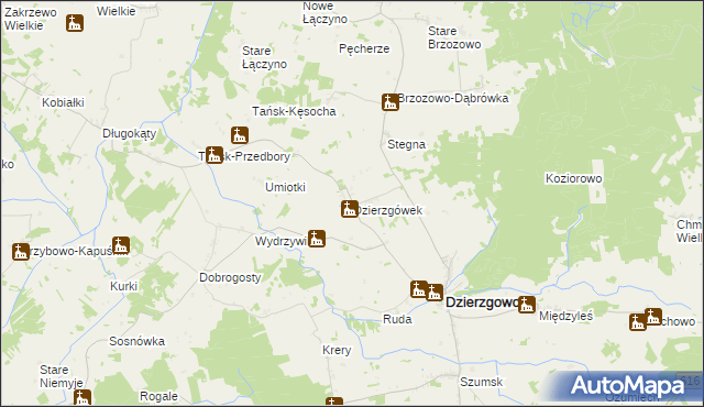 mapa Dzierzgówek gmina Dzierzgowo, Dzierzgówek gmina Dzierzgowo na mapie Targeo