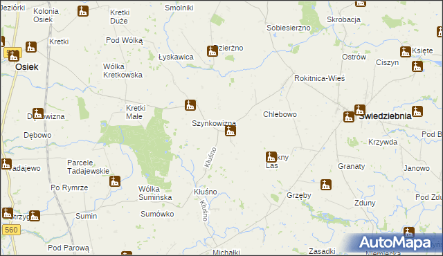 mapa Dzierzno, Dzierzno na mapie Targeo