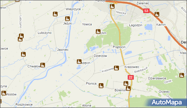 mapa Dzierżów, Dzierżów na mapie Targeo