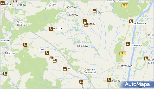mapa Dziesław, Dziesław na mapie Targeo