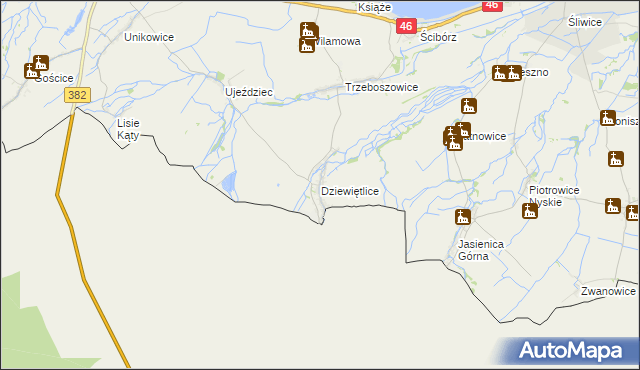 mapa Dziewiętlice, Dziewiętlice na mapie Targeo