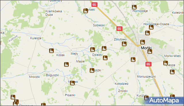 mapa Dzieżki, Dzieżki na mapie Targeo