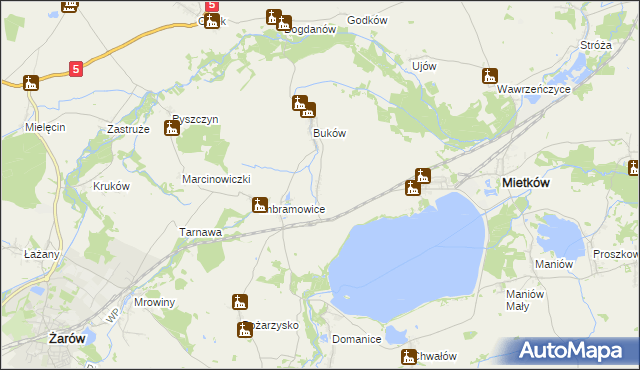 mapa Dzikowa, Dzikowa na mapie Targeo