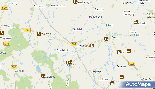mapa Dzikowina, Dzikowina na mapie Targeo