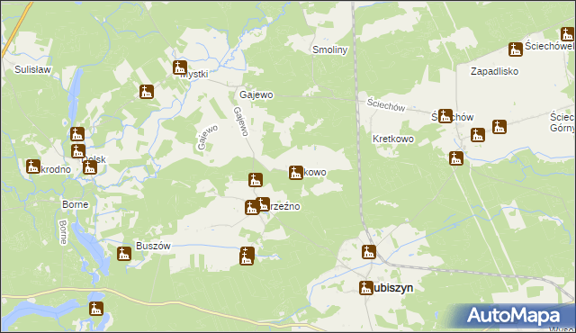 mapa Dzikowo gmina Lubiszyn, Dzikowo gmina Lubiszyn na mapie Targeo