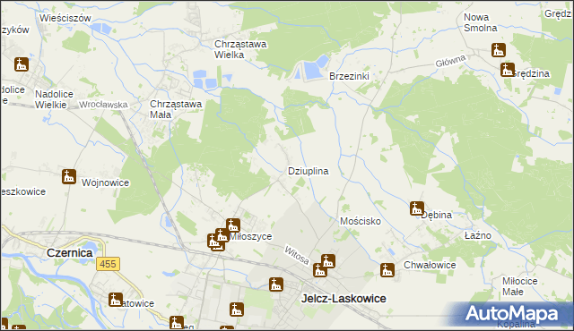 mapa Dziuplina, Dziuplina na mapie Targeo