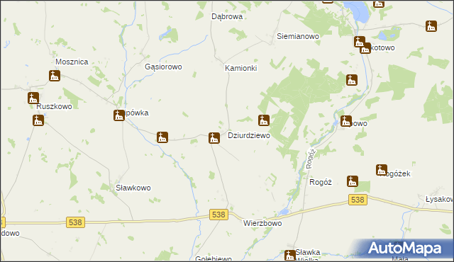 mapa Dziurdziewo, Dziurdziewo na mapie Targeo
