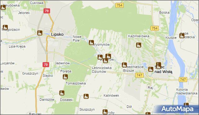 mapa Dziurków, Dziurków na mapie Targeo