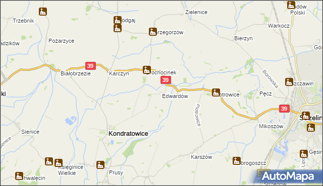 mapa Edwardów gmina Kondratowice, Edwardów gmina Kondratowice na mapie Targeo