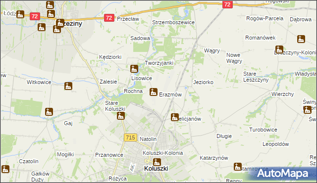 mapa Erazmów, Erazmów na mapie Targeo