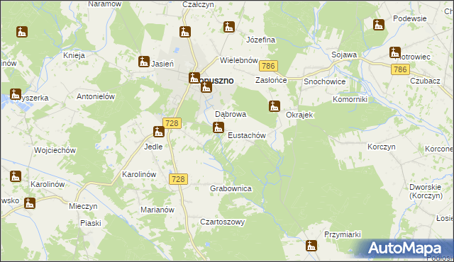 mapa Eustachów, Eustachów na mapie Targeo