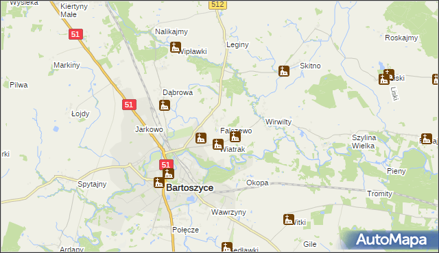 mapa Falczewo, Falczewo na mapie Targeo