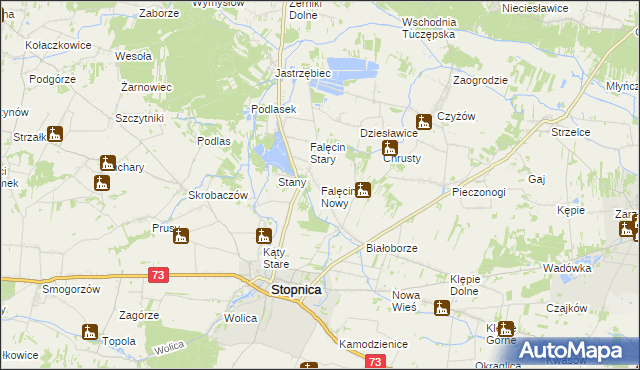 mapa Falęcin Nowy, Falęcin Nowy na mapie Targeo