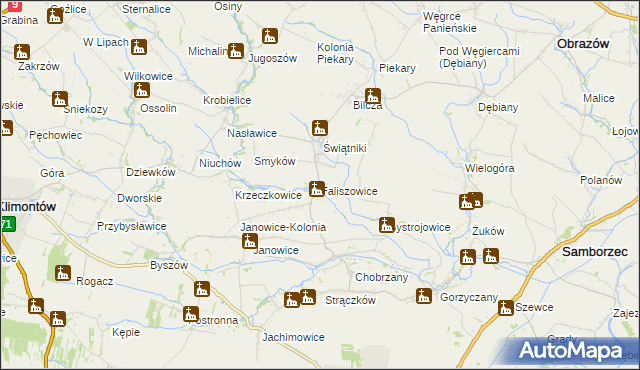 mapa Faliszowice, Faliszowice na mapie Targeo