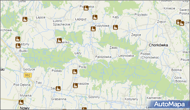 mapa Faliszówka, Faliszówka na mapie Targeo