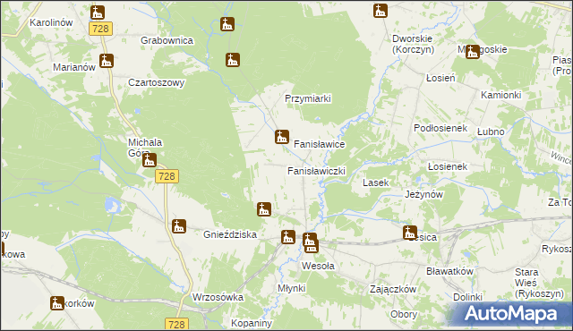 mapa Fanisławiczki, Fanisławiczki na mapie Targeo