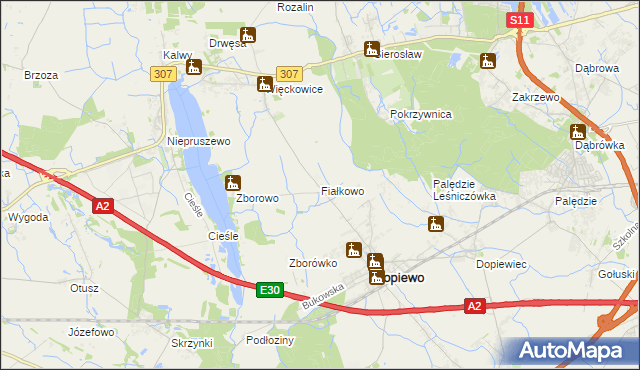 mapa Fiałkowo, Fiałkowo na mapie Targeo