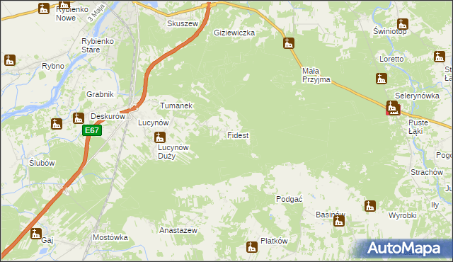 mapa Fidest, Fidest na mapie Targeo