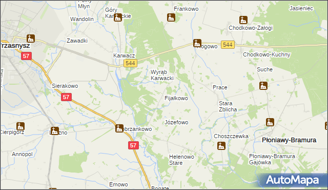 mapa Fijałkowo, Fijałkowo na mapie Targeo