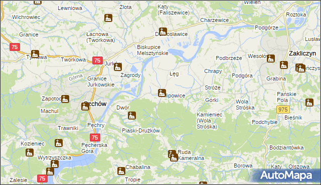 mapa Filipowice gmina Zakliczyn, Filipowice gmina Zakliczyn na mapie Targeo