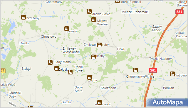 mapa Filochy, Filochy na mapie Targeo