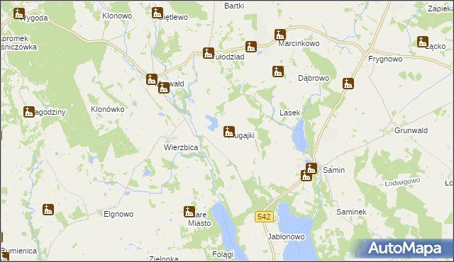 mapa Fiugajki gmina Dąbrówno, Fiugajki gmina Dąbrówno na mapie Targeo