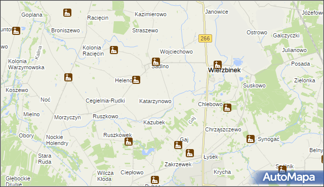 mapa Florianowo gmina Wierzbinek, Florianowo gmina Wierzbinek na mapie Targeo