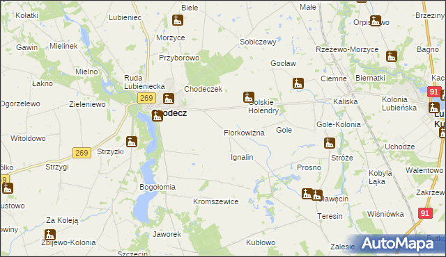 mapa Florkowizna, Florkowizna na mapie Targeo