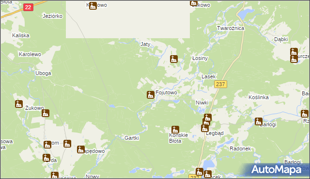 mapa Fojutowo, Fojutowo na mapie Targeo