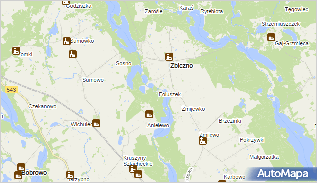 mapa Foluszek, Foluszek na mapie Targeo