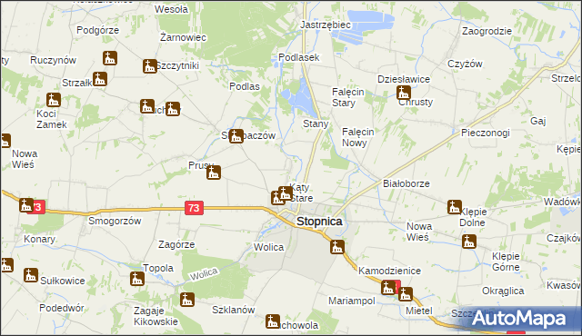 mapa Folwarki gmina Stopnica, Folwarki gmina Stopnica na mapie Targeo