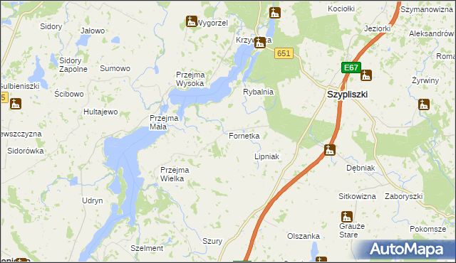 mapa Fornetka, Fornetka na mapie Targeo