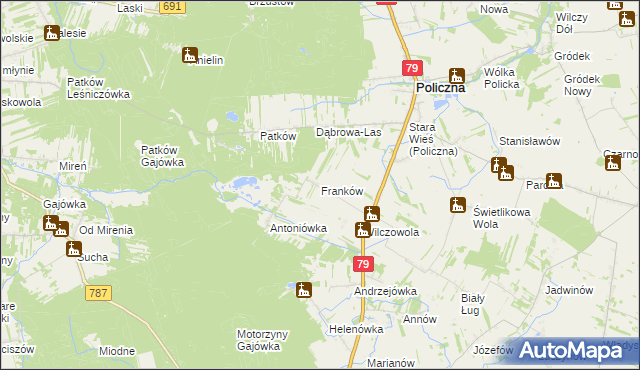 mapa Franków, Franków na mapie Targeo