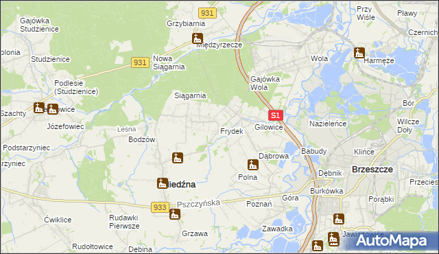 mapa Frydek, Frydek na mapie Targeo