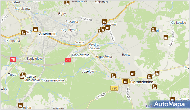 mapa Fugasówka, Fugasówka na mapie Targeo