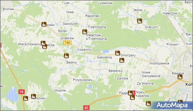 mapa Gabrielnia, Gabrielnia na mapie Targeo