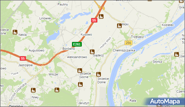 mapa Gądecz, Gądecz na mapie Targeo