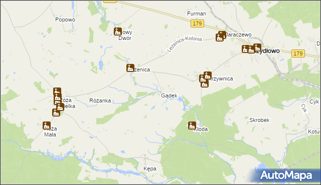mapa Gądek, Gądek na mapie Targeo