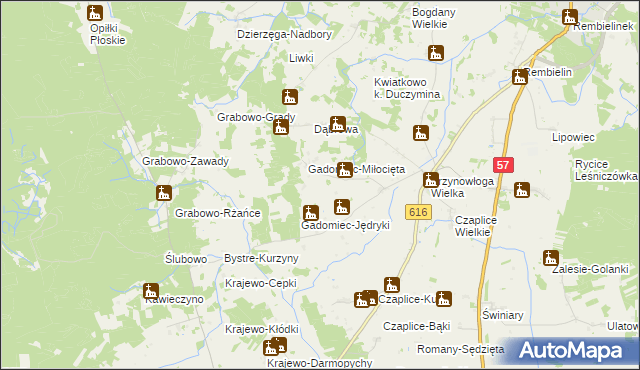 mapa Gadomiec-Jebieńki, Gadomiec-Jebieńki na mapie Targeo