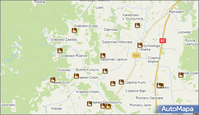 mapa Gadomiec-Jędryki, Gadomiec-Jędryki na mapie Targeo