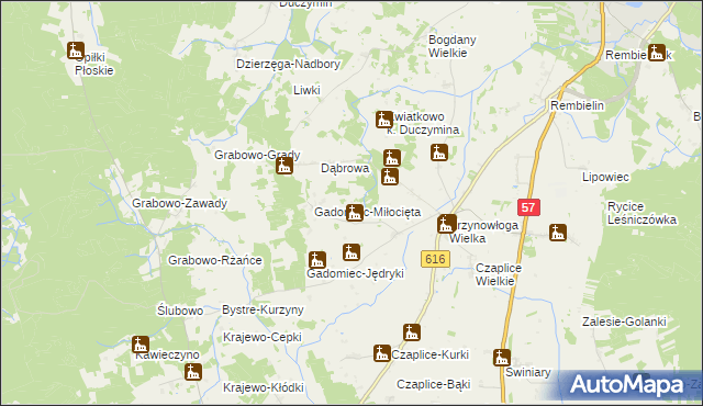 mapa Gadomiec-Peronie, Gadomiec-Peronie na mapie Targeo
